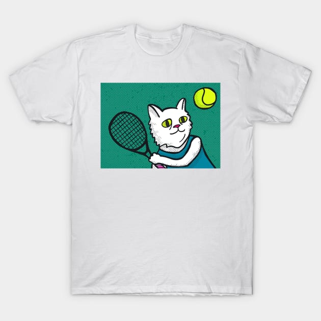 Tennis Cat T-Shirt by chawlie